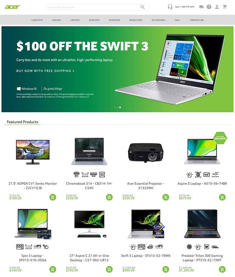 Acer Online Store 宏基-美国数码品牌在线购物网站