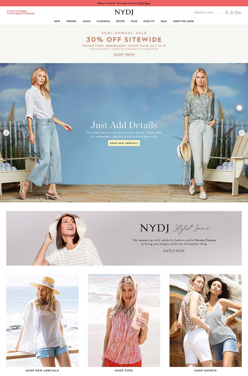 NYDJ 美国时尚女装品牌购物网站