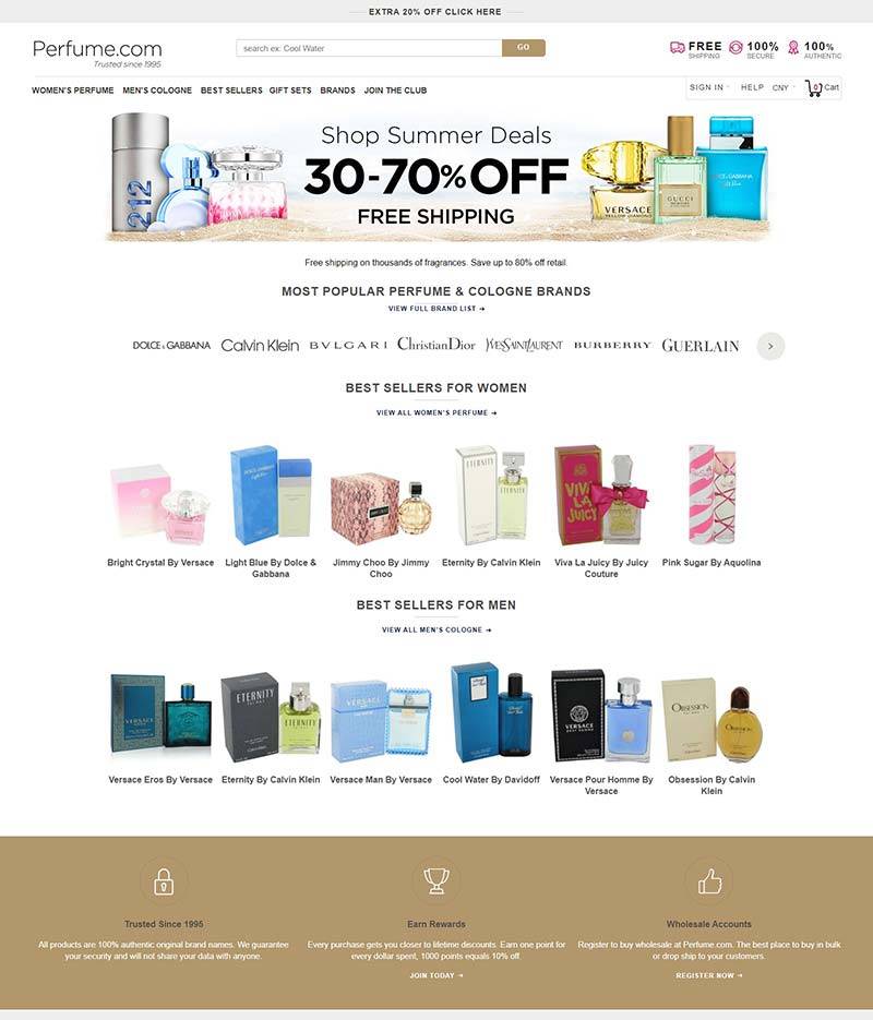 Perfume.com 美国品牌香水折扣网站
