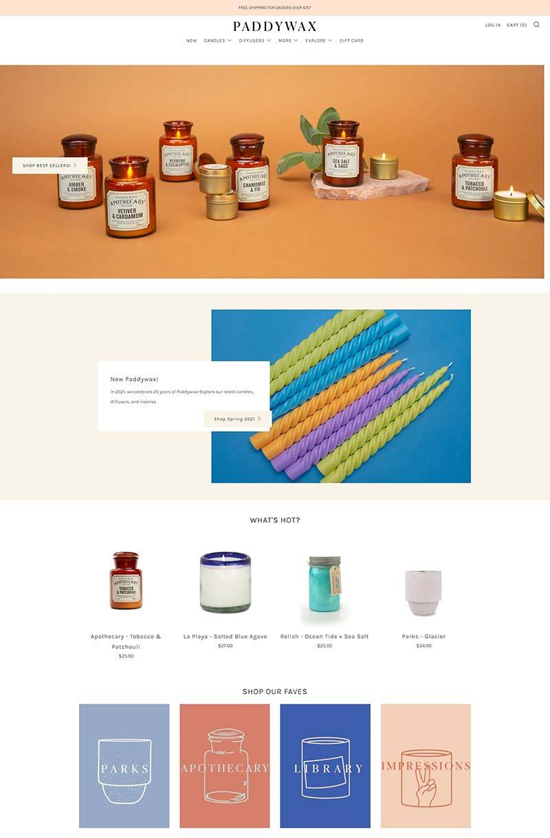 Paddywax 美国知名香氛品牌购物网站
