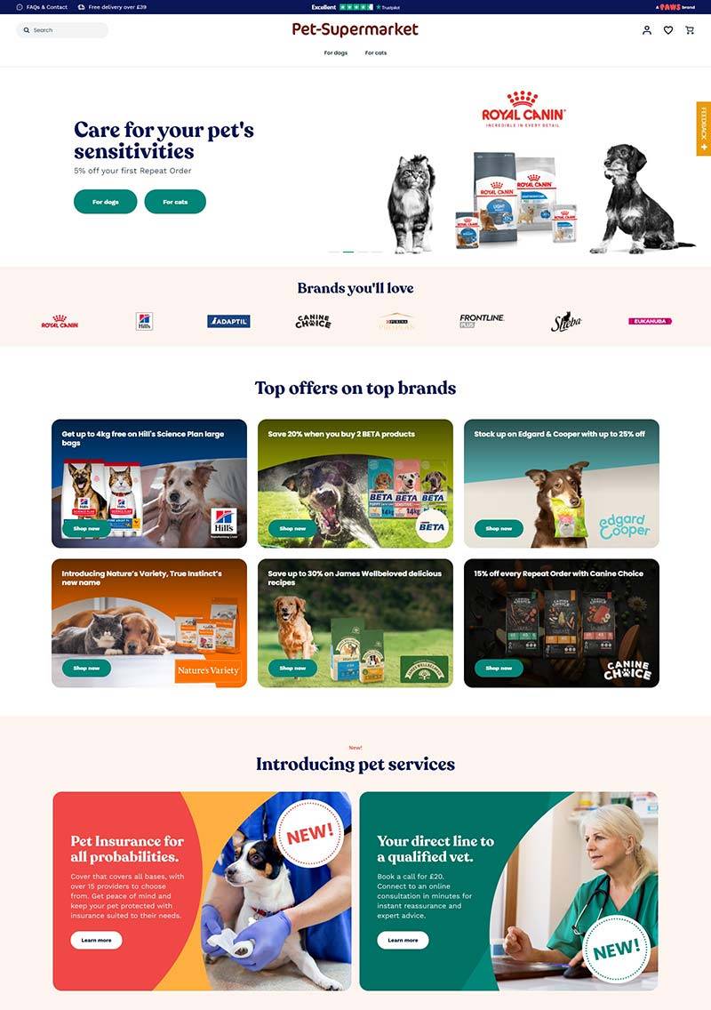 Pet Supermarket 英国宠物用品海淘购物网站