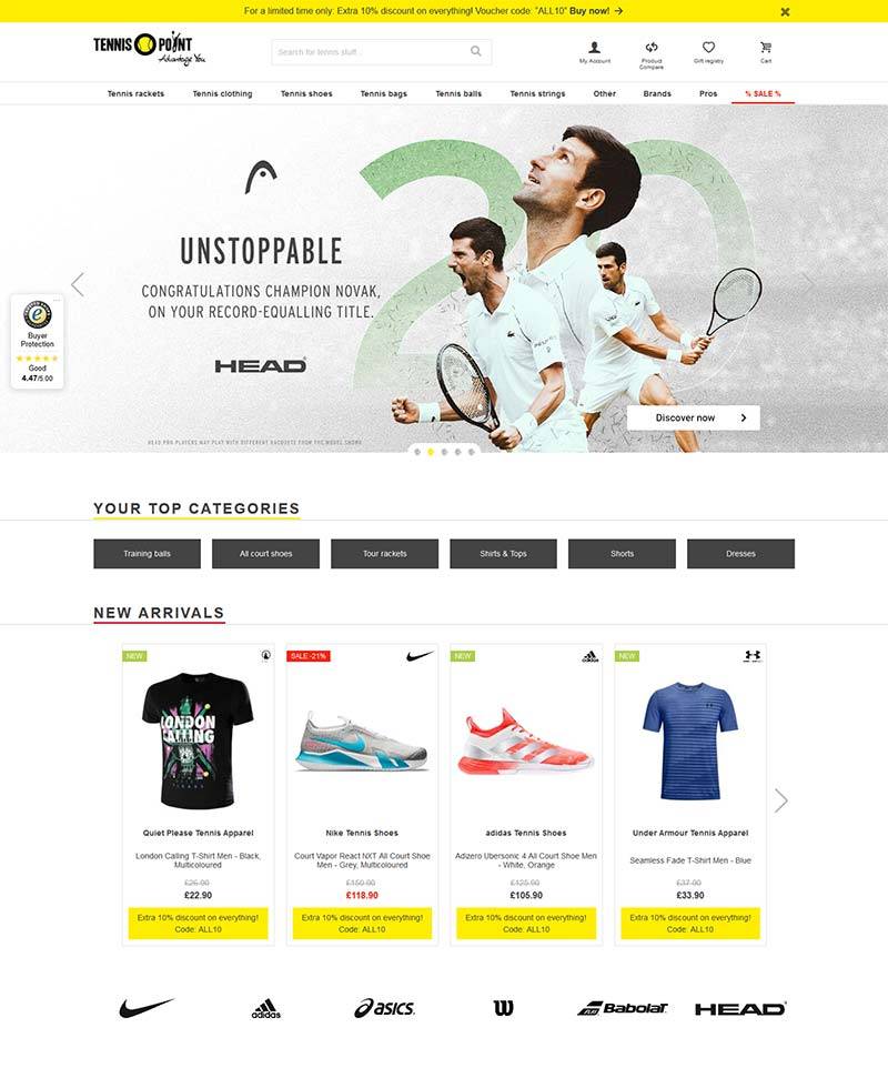 Tennis Point 英国网球装备海淘购物网站
