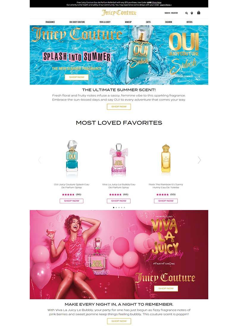 Juicy Couture Beauty 美国香水化妆品海淘购物网站