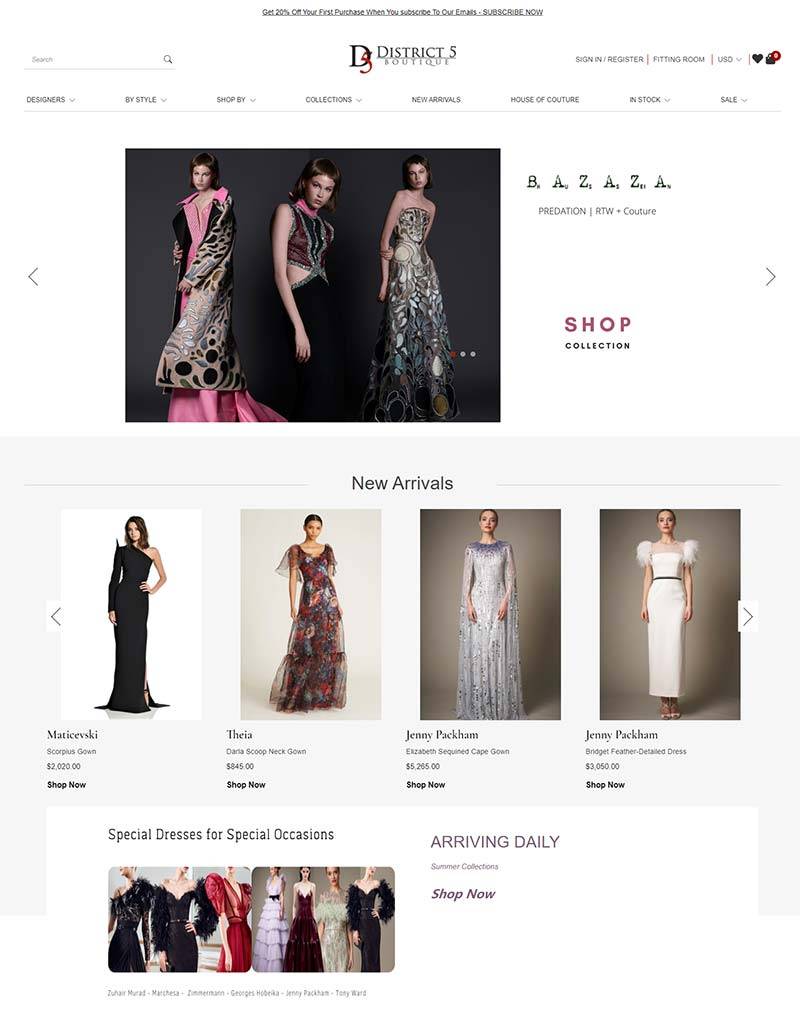 District 5 Boutique 美国设计师女装品牌购物网站