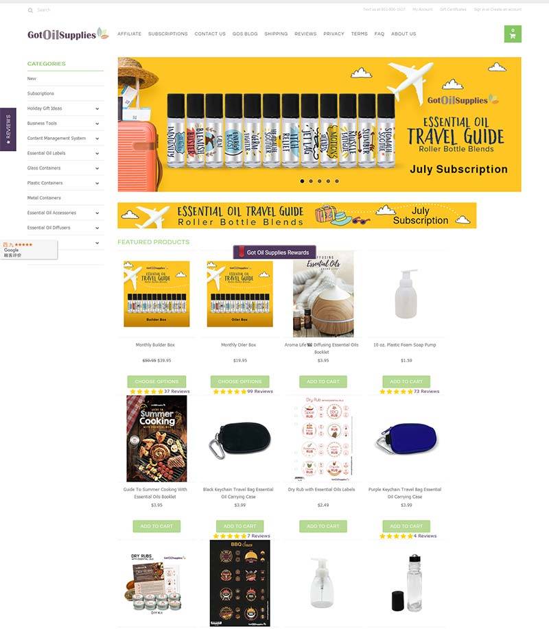 GotOilSupplies 美国品牌精油产品购物网站
