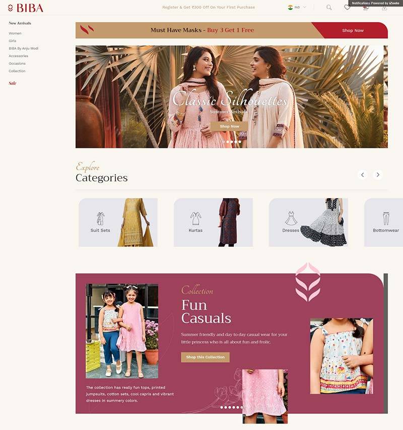 Biba 印度时尚女装品牌购物网站