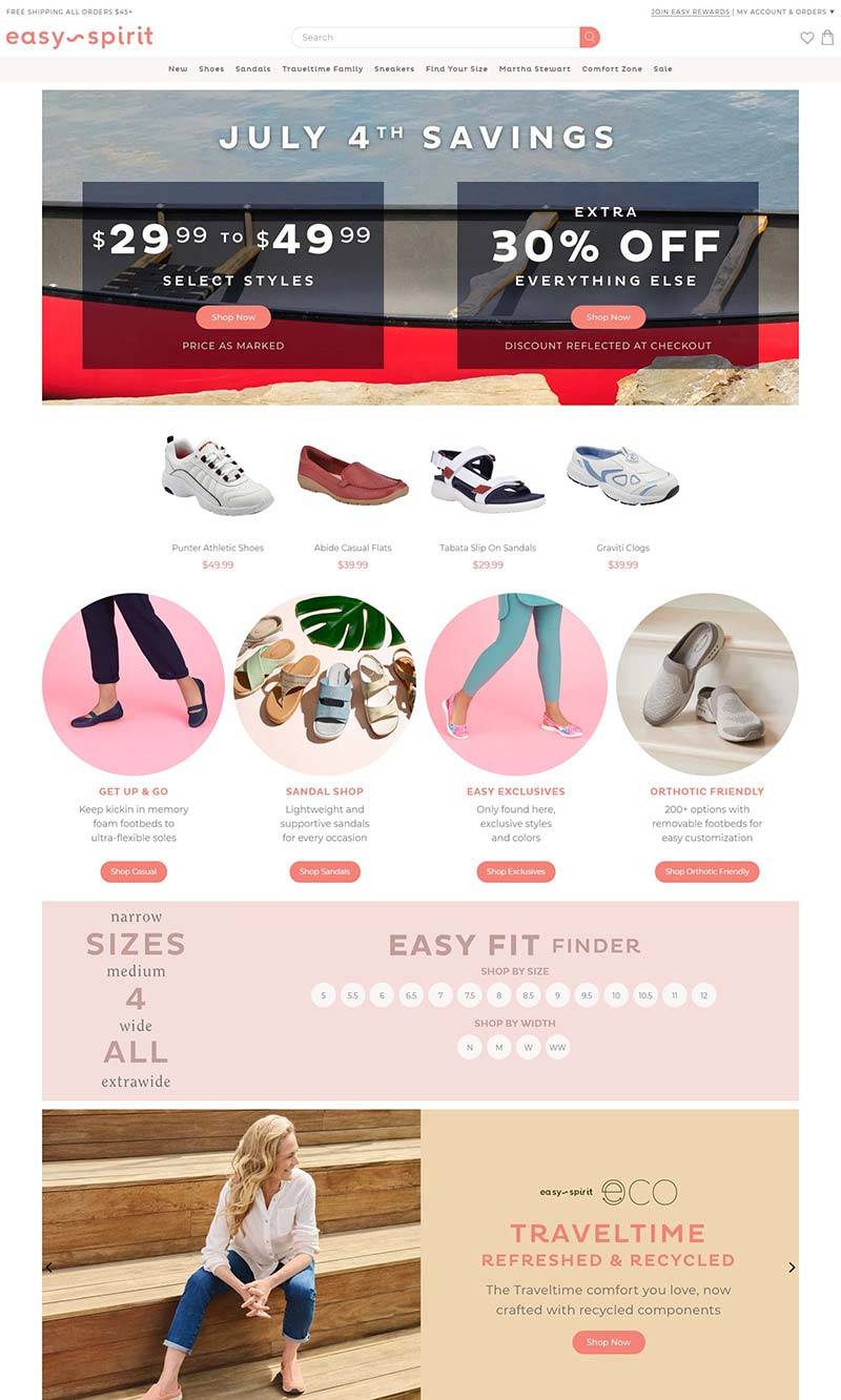 Easy Spirit 美国休闲鞋履品牌购物网站
