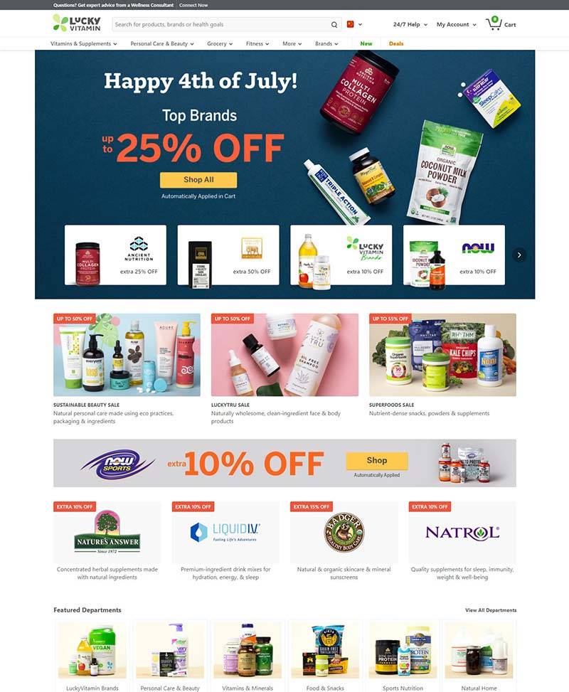 Lucky Vitamin 美国营养保健品在线购物网站