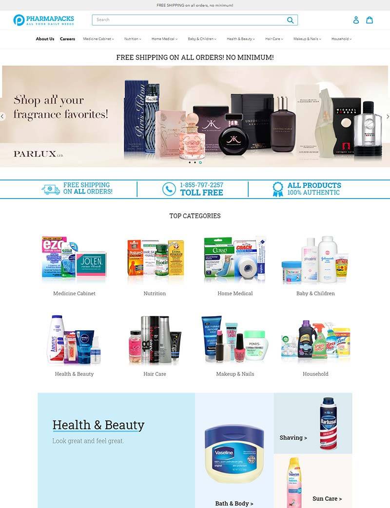Pharmapacks 美国健康美容用品购物网站