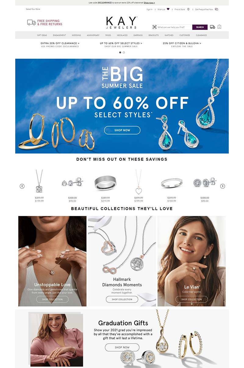 Kay Jewelers 美国珠宝首饰品牌购物网站