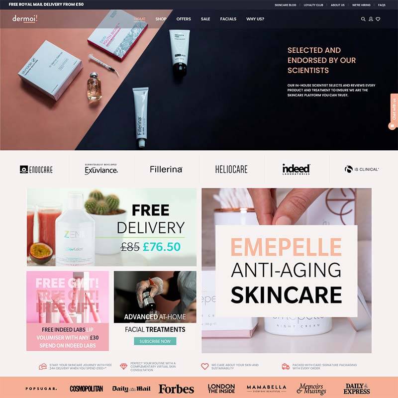 Dermoi 英国药妆品牌海淘购物网站