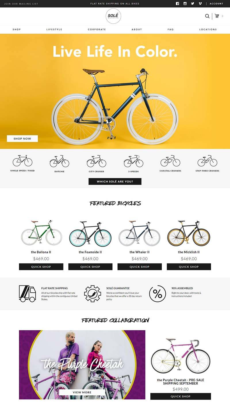 Sole Bicycles 美国自行车装备品牌购物网站
