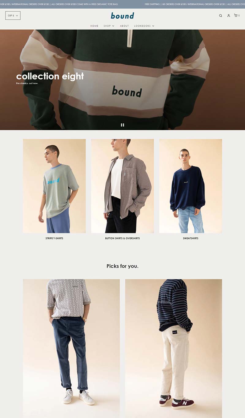 Bound clothing 英国时尚男装品牌购物网站