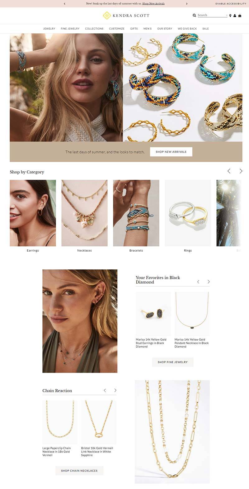 Kendra Scott 美国设计师珠宝品牌购物网站
