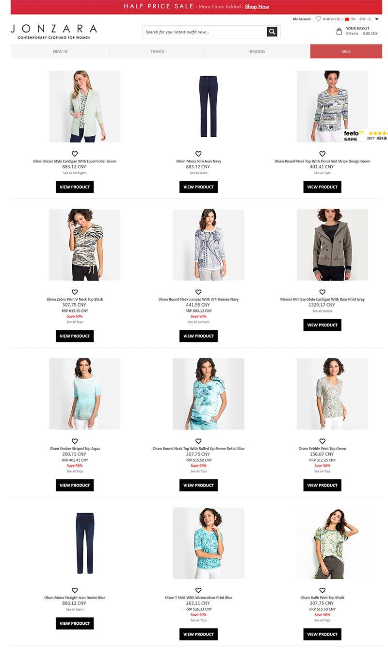 Jonzara 英国成熟女装品牌购物网站