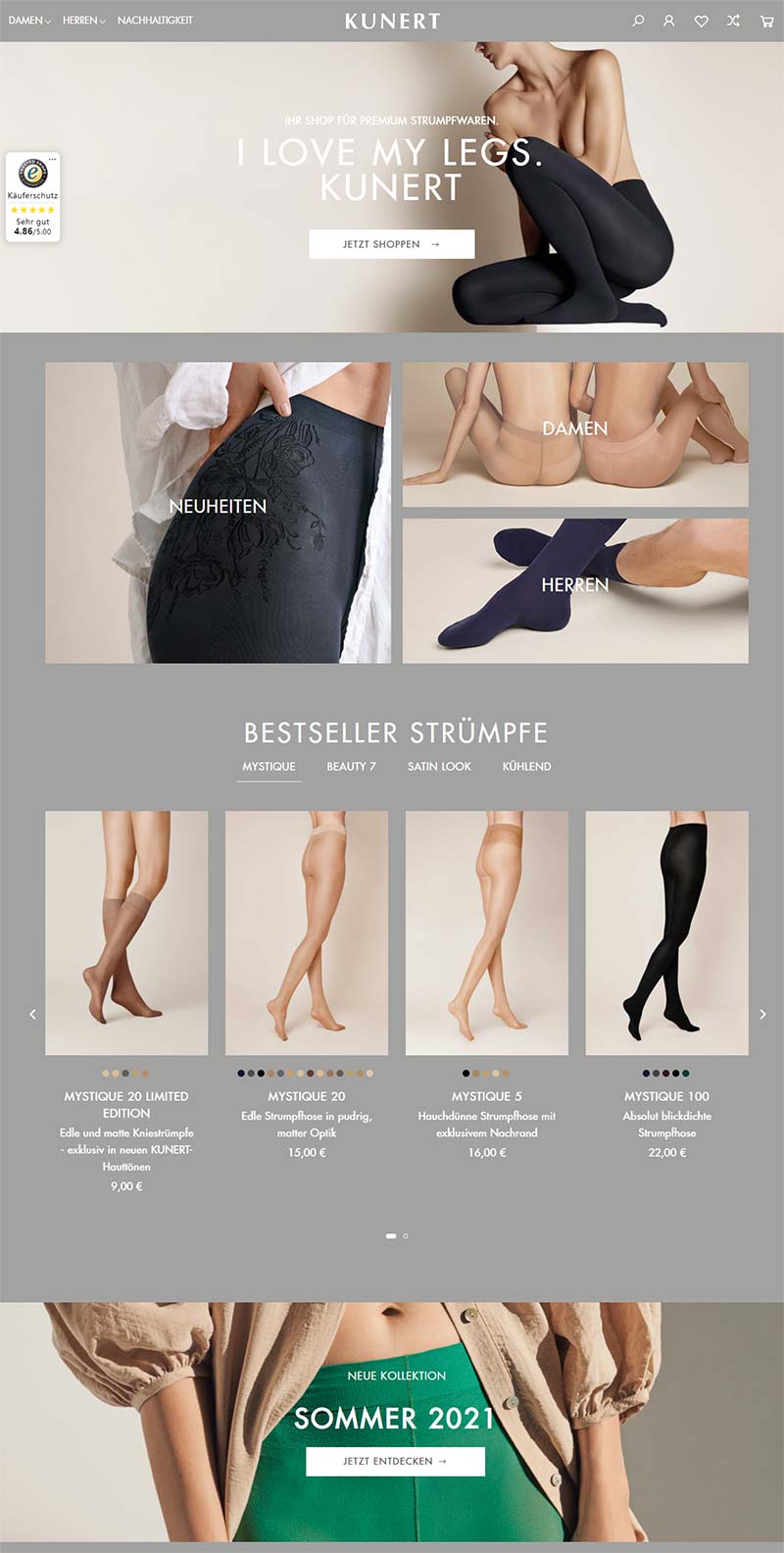 Kunert 可娜蒂-德国丝袜品牌购物网站