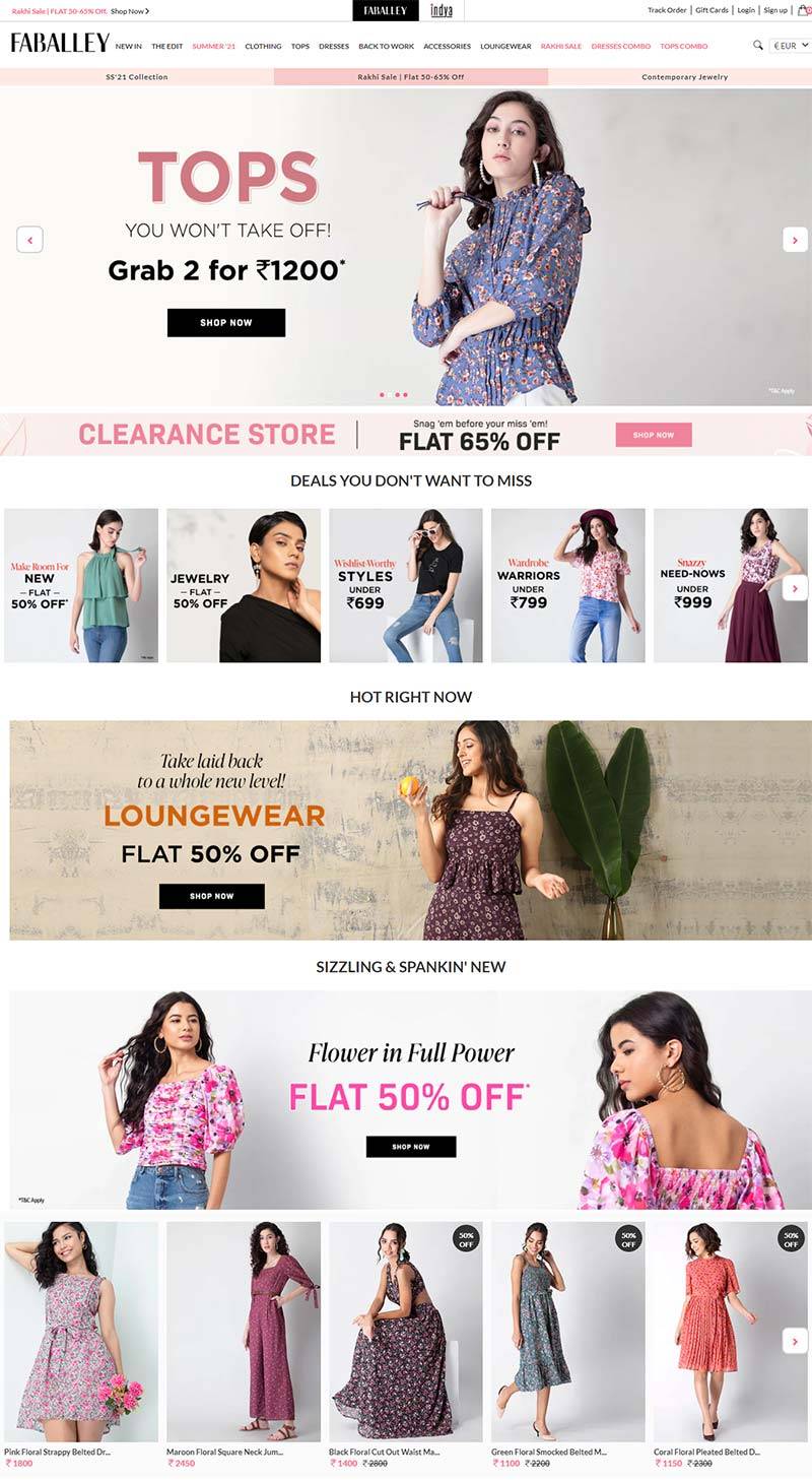 FabAlley 印度高街女装品牌购物网站