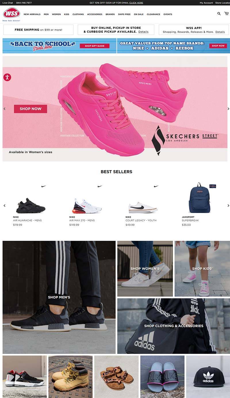 ShopWSS 美国服饰鞋履品牌购物网站