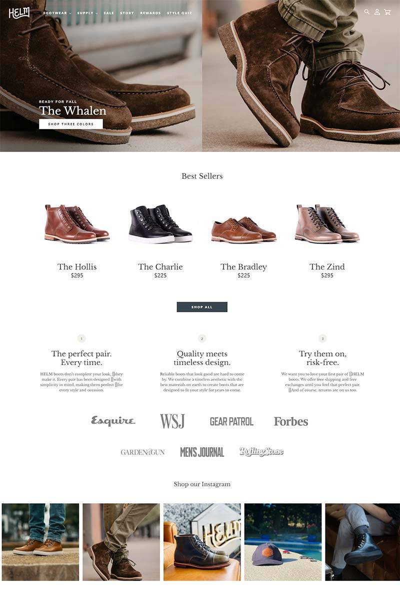 HELM Boots 美国高端男鞋品牌购物网站