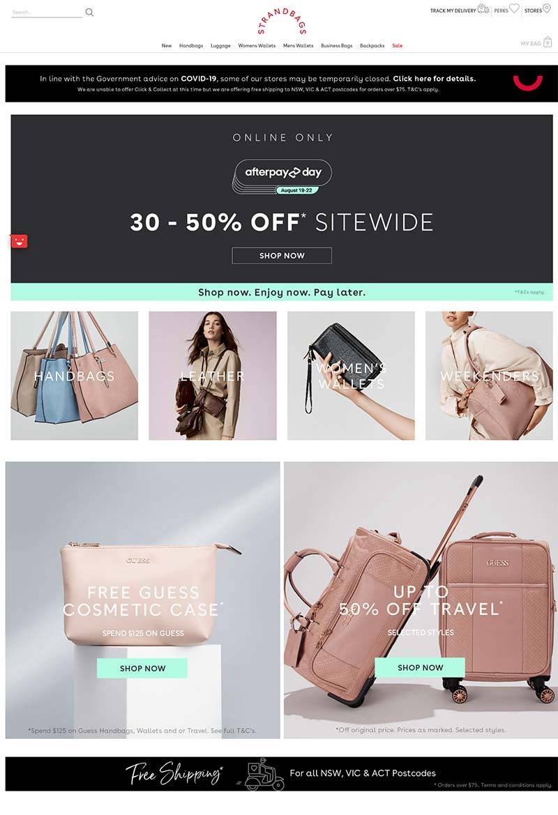 Strandbags 澳大利亚时尚箱包品牌购物网站
