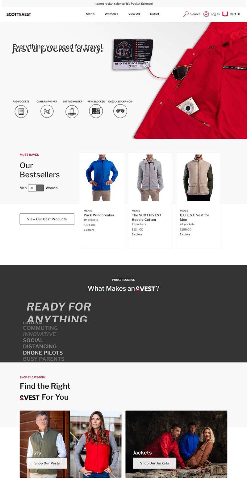 Scottevest 美国户外夹克品牌购物网站
