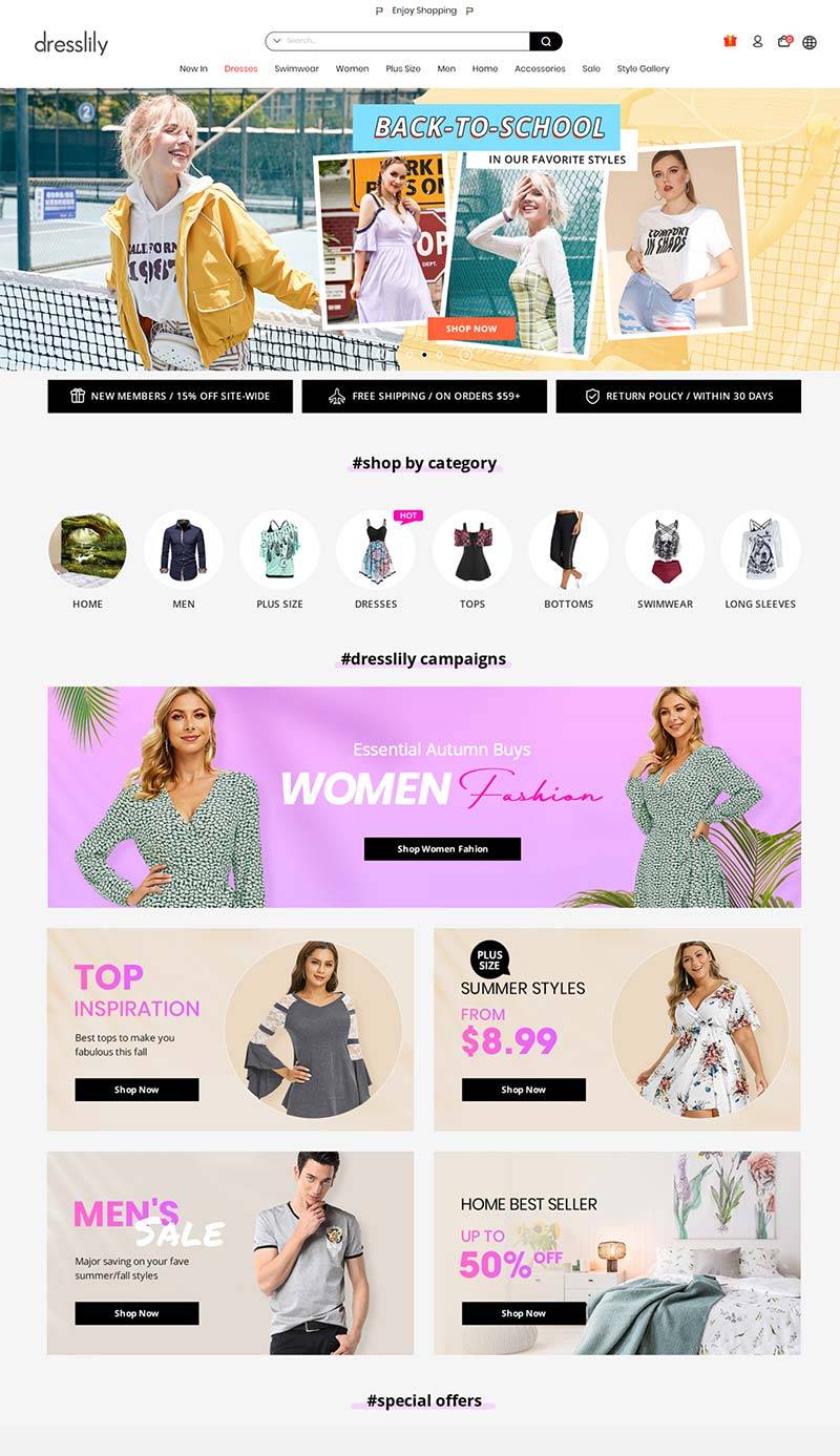 DressLily 美国时尚百货品牌购物网站