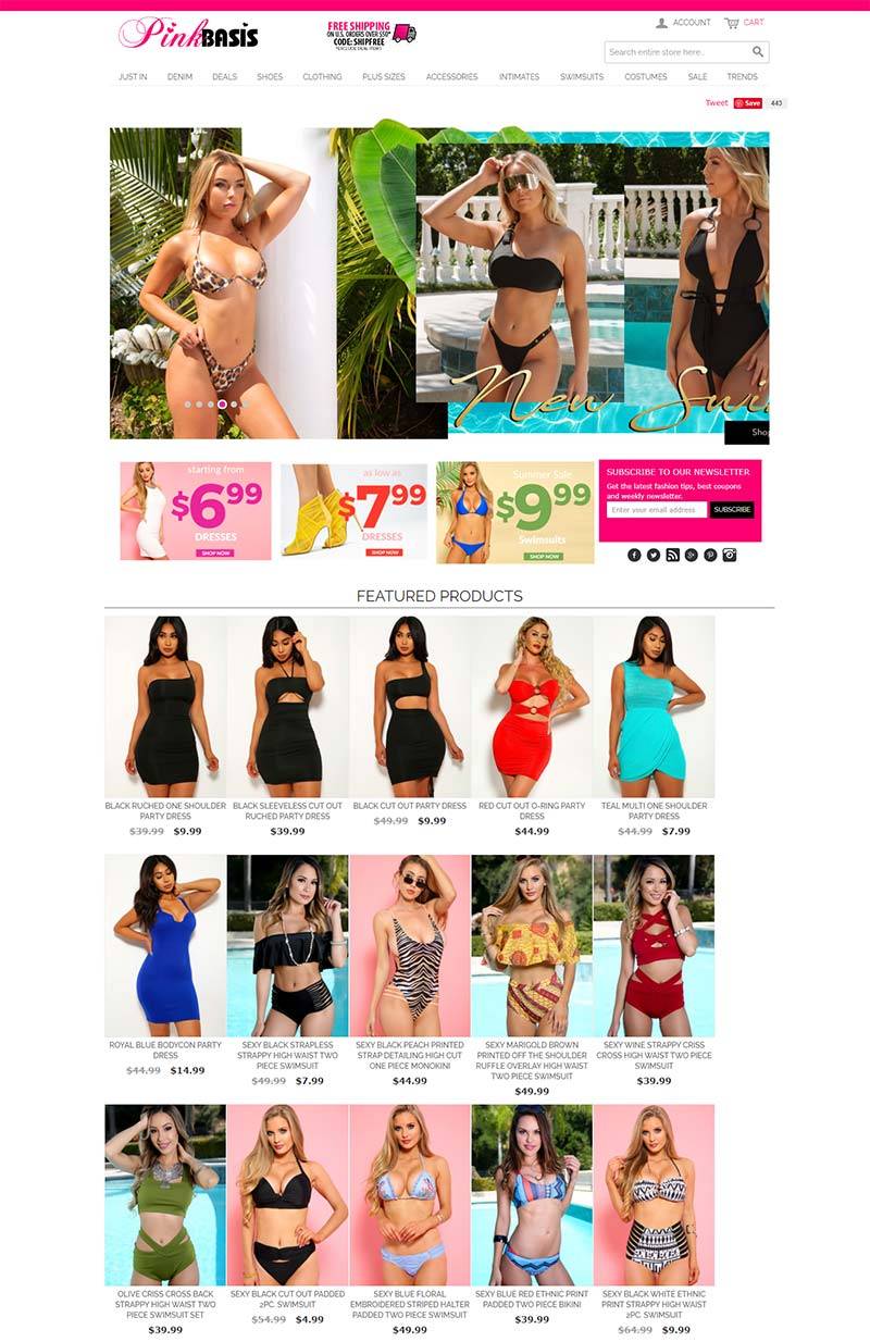 PinkBasis 美国时尚女装品牌购物网站