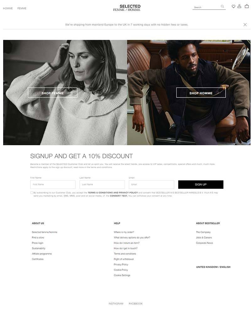 SELECTED 思莱德-丹麦时尚男装品牌购物网站