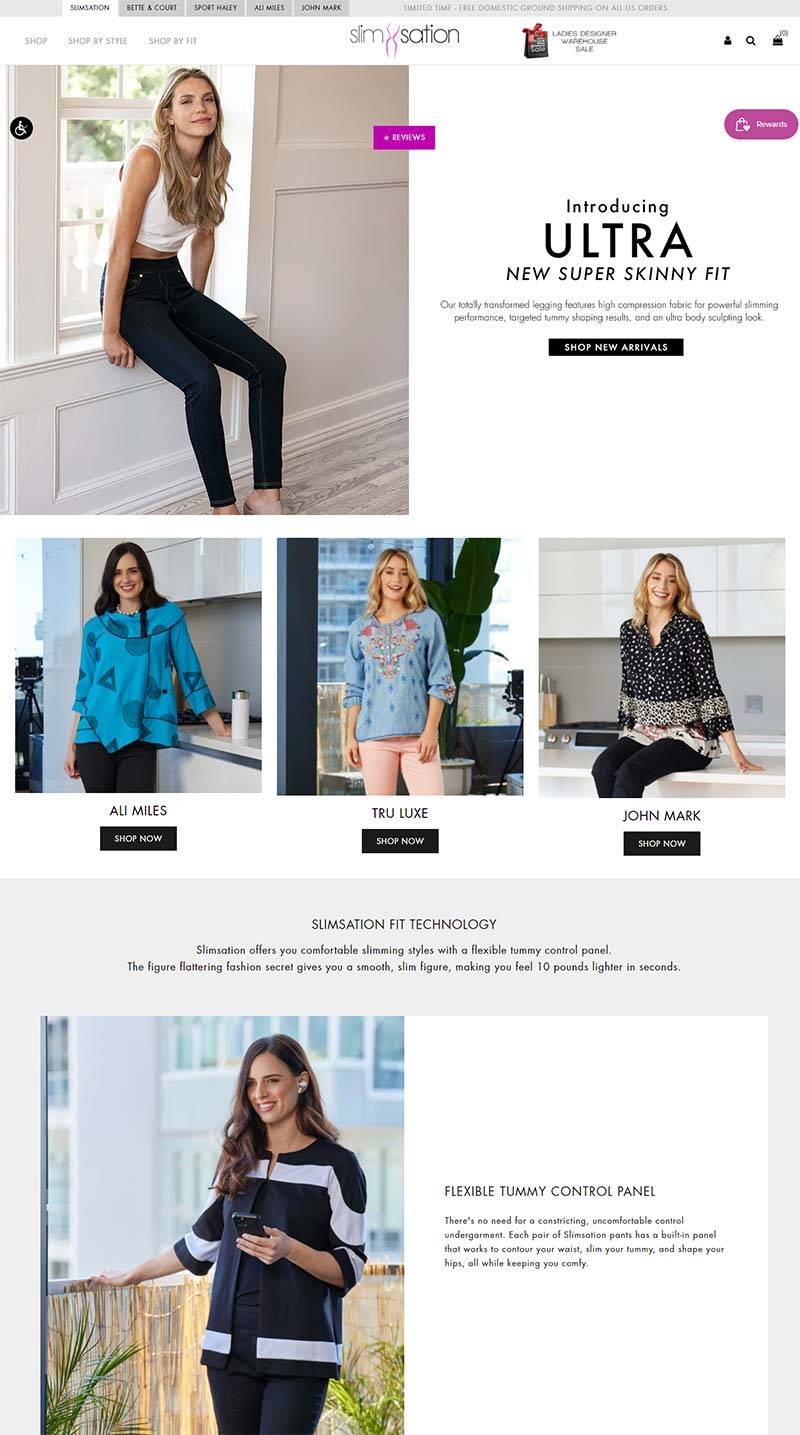 Slimsation 美国女性塑身衣品牌购物网站