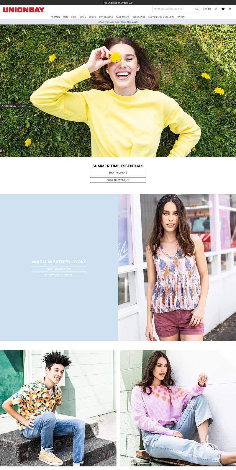 UNIONBAY 美国青少年服饰品牌购物网站