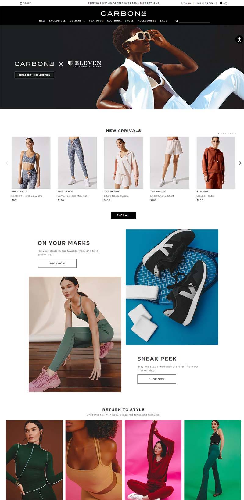 Carbon38 美国女性运动服饰品牌购物网站