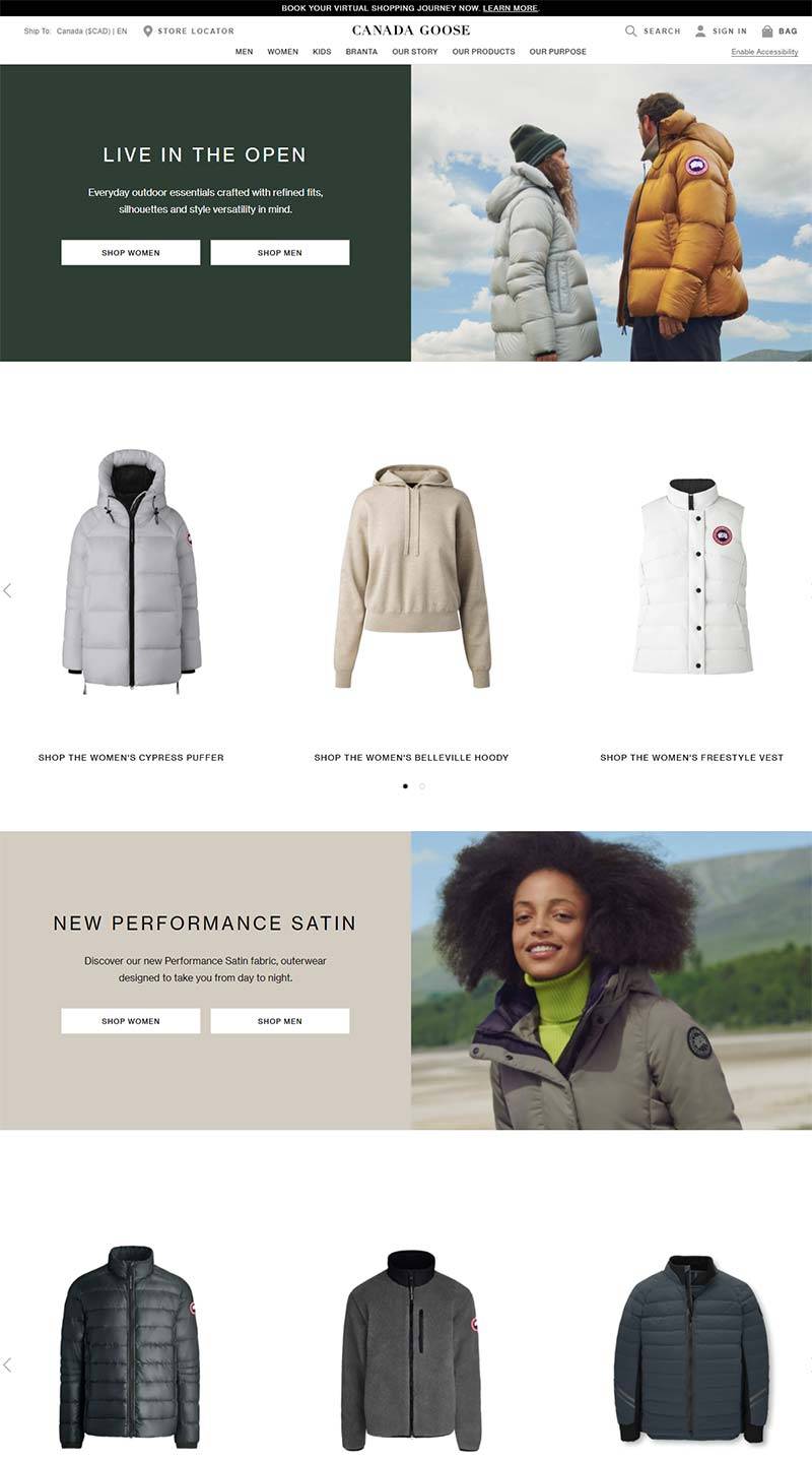 Canada Goose 加拿大户外服饰品牌购物网站