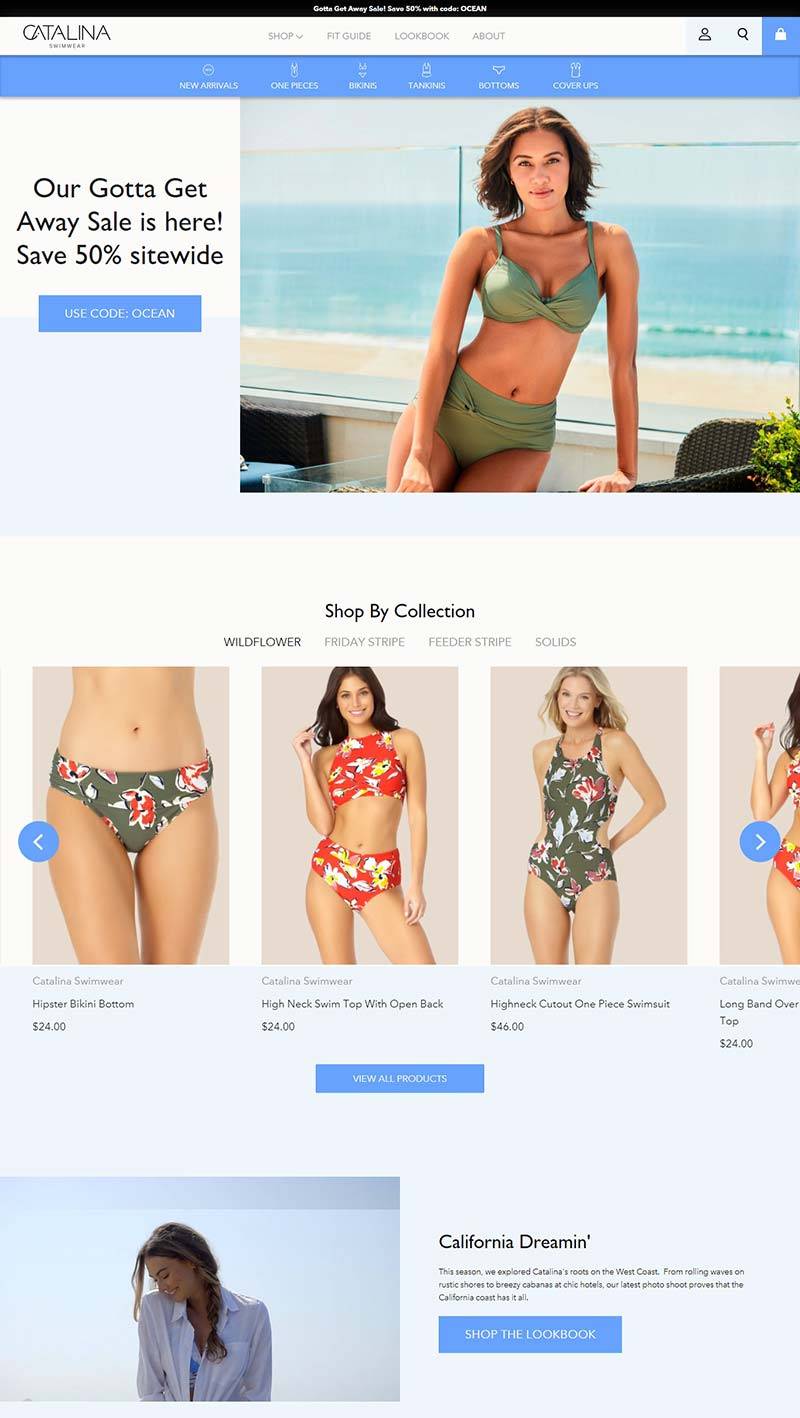 Catalina Swimwear 美国女性泳衣品牌购物网站