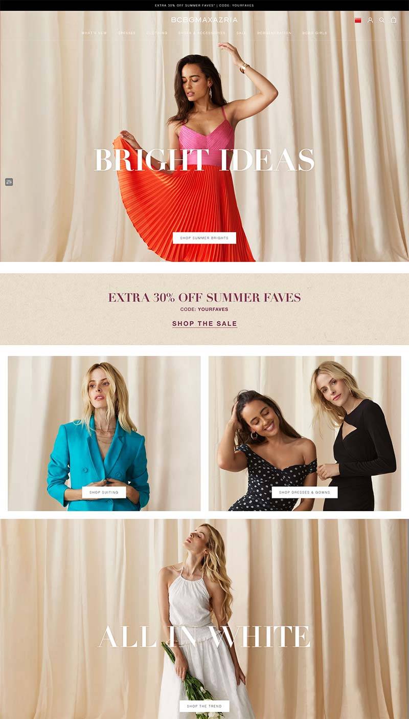 BCBGeneration 美国设计师女装品牌购物网站