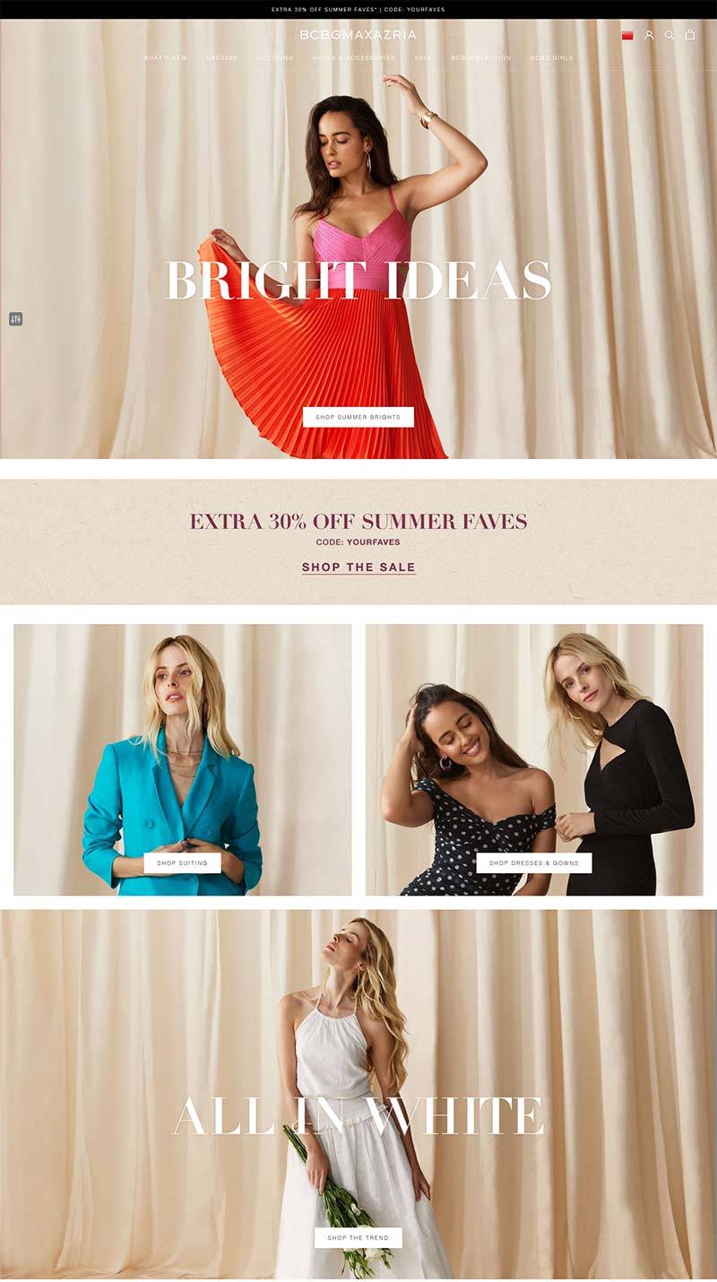 BCBG Max Azria 美国设计师女装品牌购物网站
