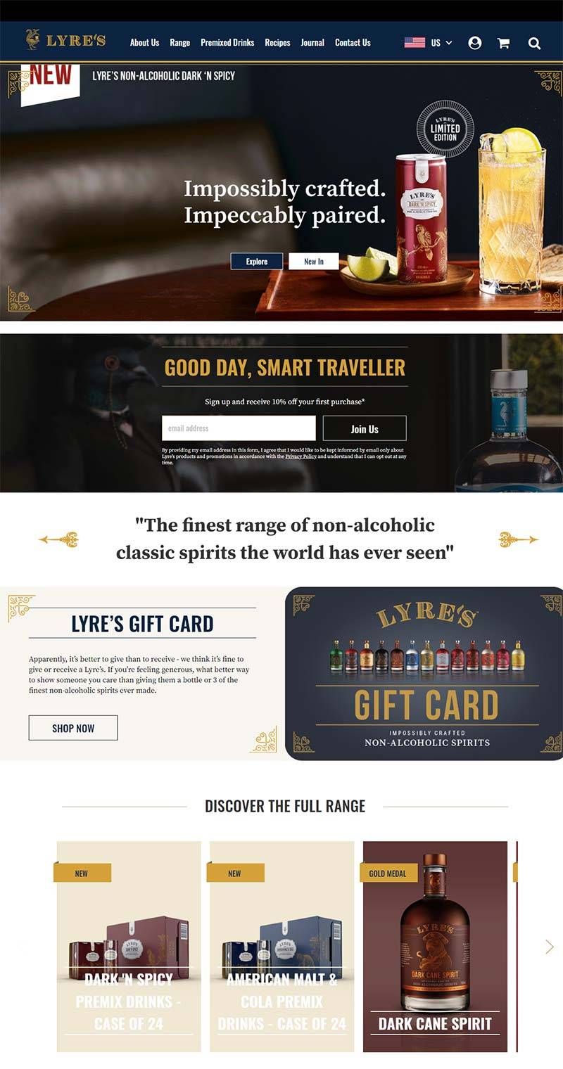 Lyre's 美国无酒精饮料品牌购物网站