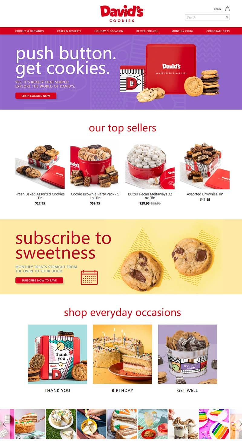 David's Cookies 美国饼干蛋糕食品在线预定网站