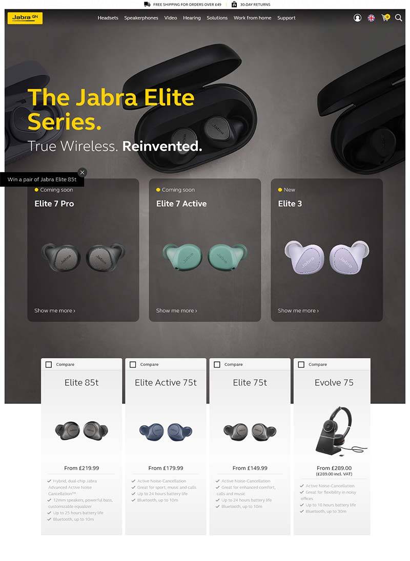 Jabra UK 捷波朗-丹麦品牌耳机英国官网