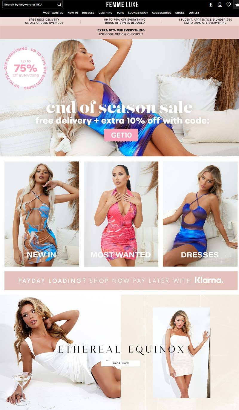 Femme Luxe UK 美国平价女装品牌英国官网