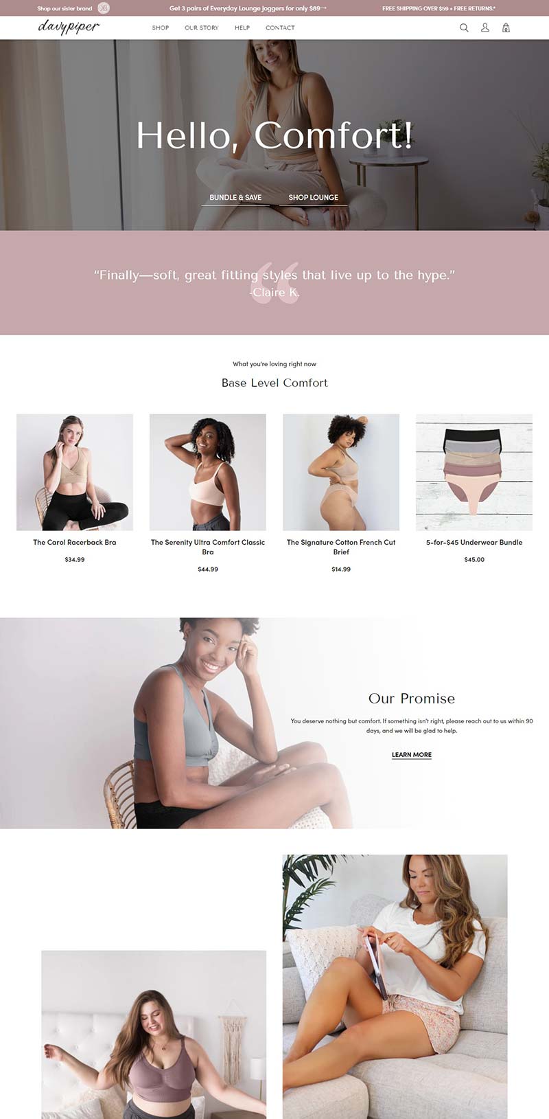Davy Piper 美国女性内衣品牌购物网站