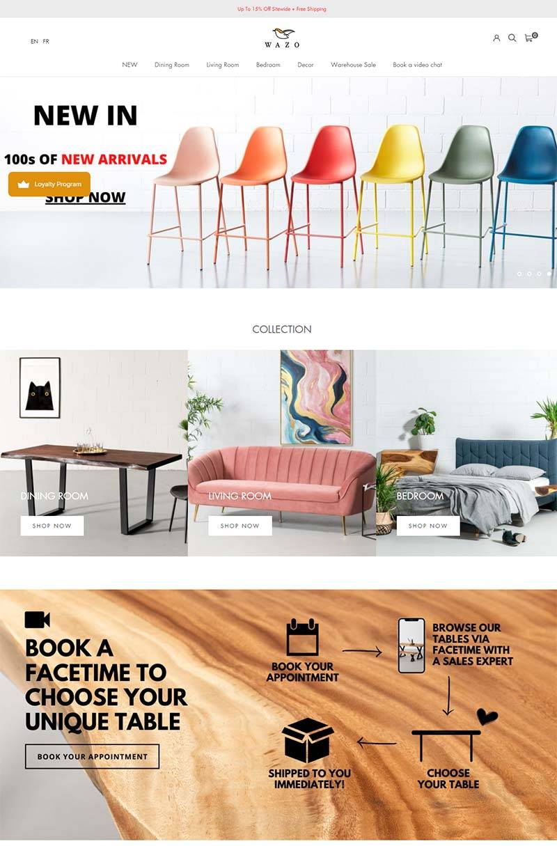 Wazo Furniture 加拿大设计师家居品牌购物网站