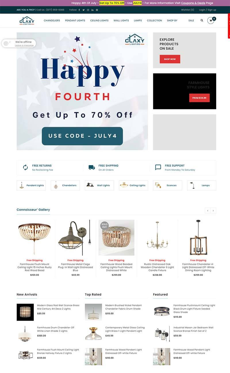 CLAXY 美国照明产品海淘购物网站