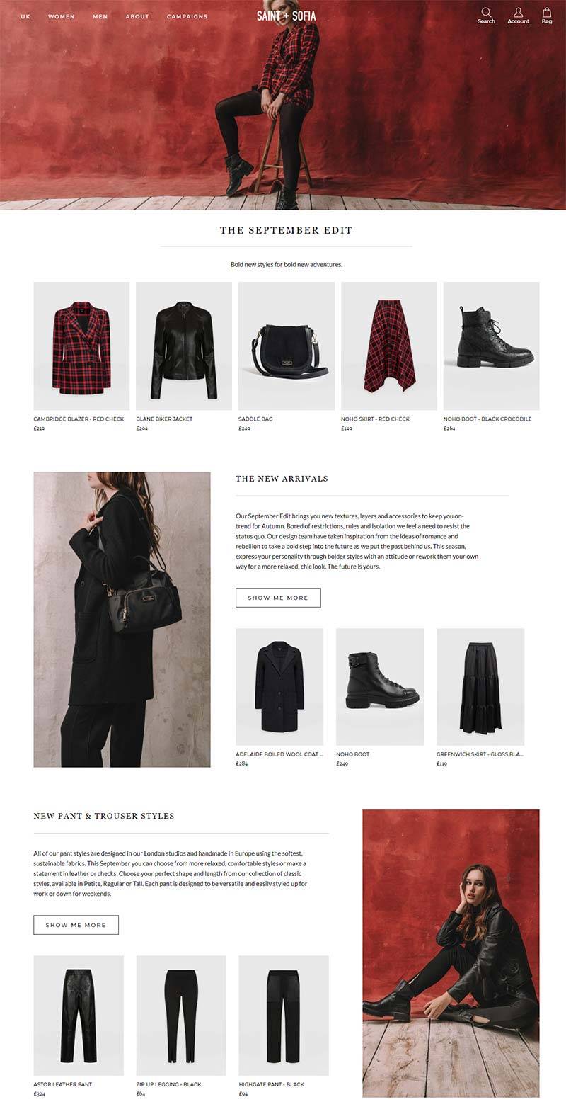 Saint & Sofia 英国时尚服饰品牌购物网站