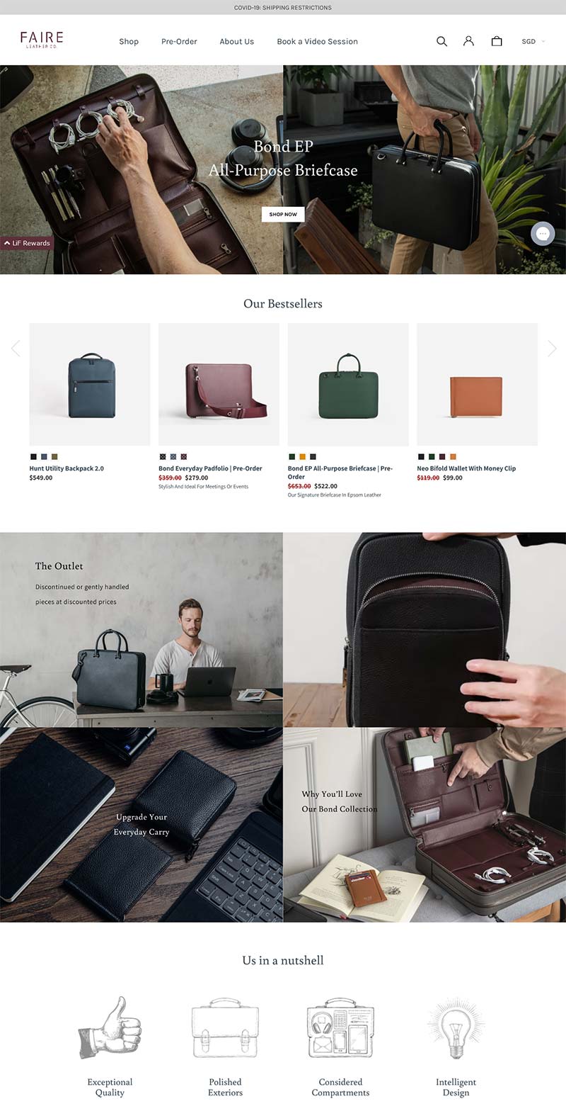 Faire Leather 新加坡轻奢男包品牌购物网站