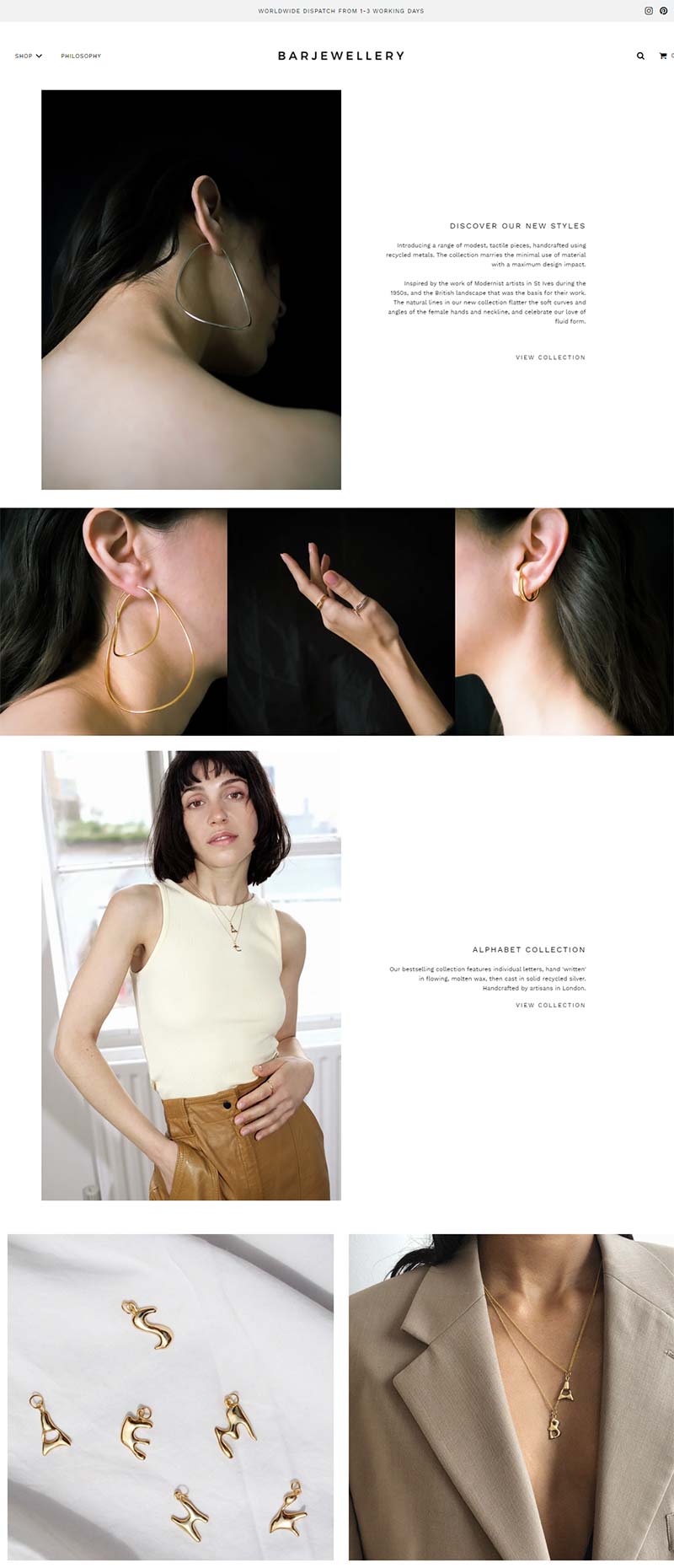 BAR Jewellery 英国手工珠宝品牌购物网站