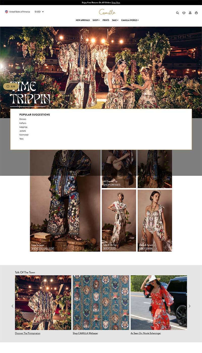 Camilla 澳大利亚设计师女装购物网站