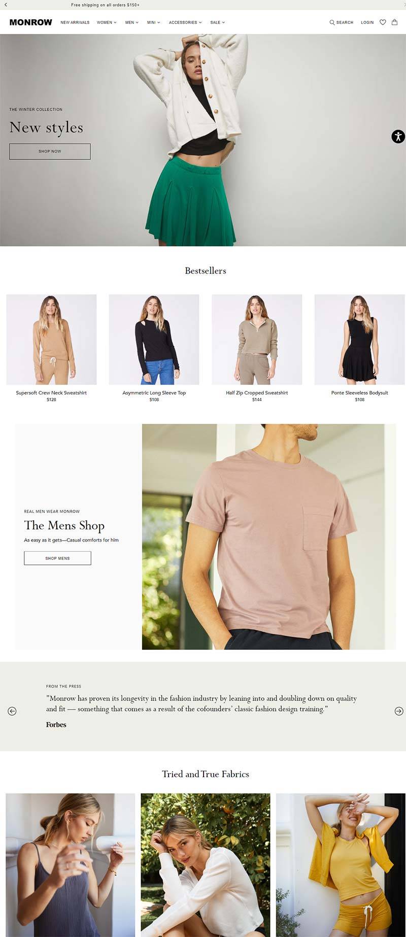 Monrow 美国设计师女装品牌购物网站