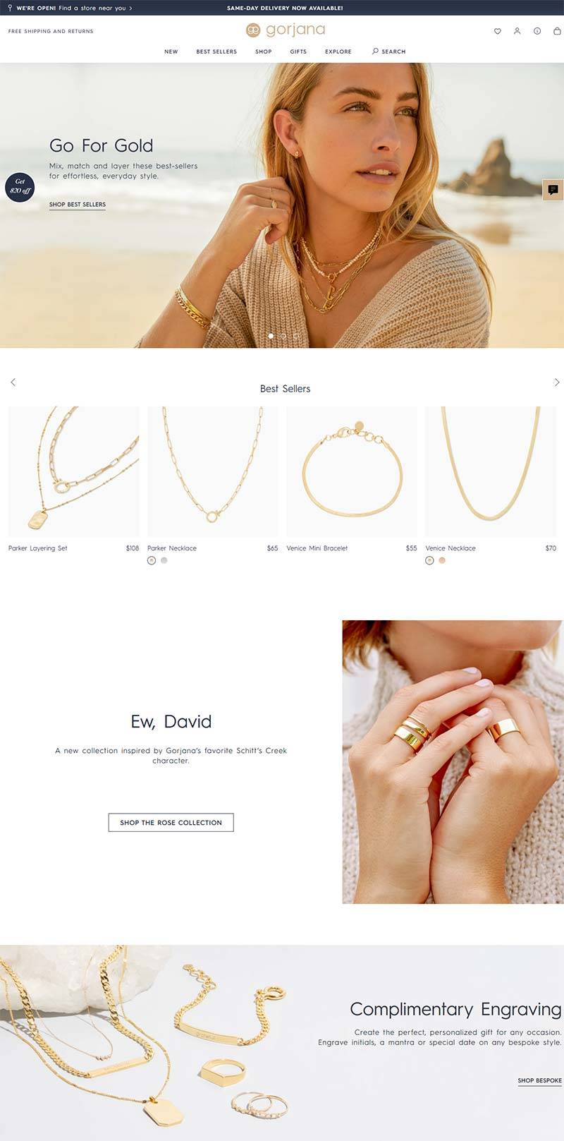 Gorjana 美国设计师珠宝品牌购物网站