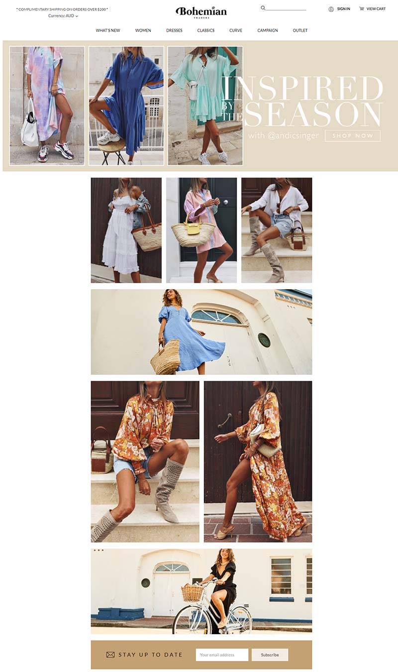  Bohemian Traders 澳大利亚女性时装品牌购物网站
