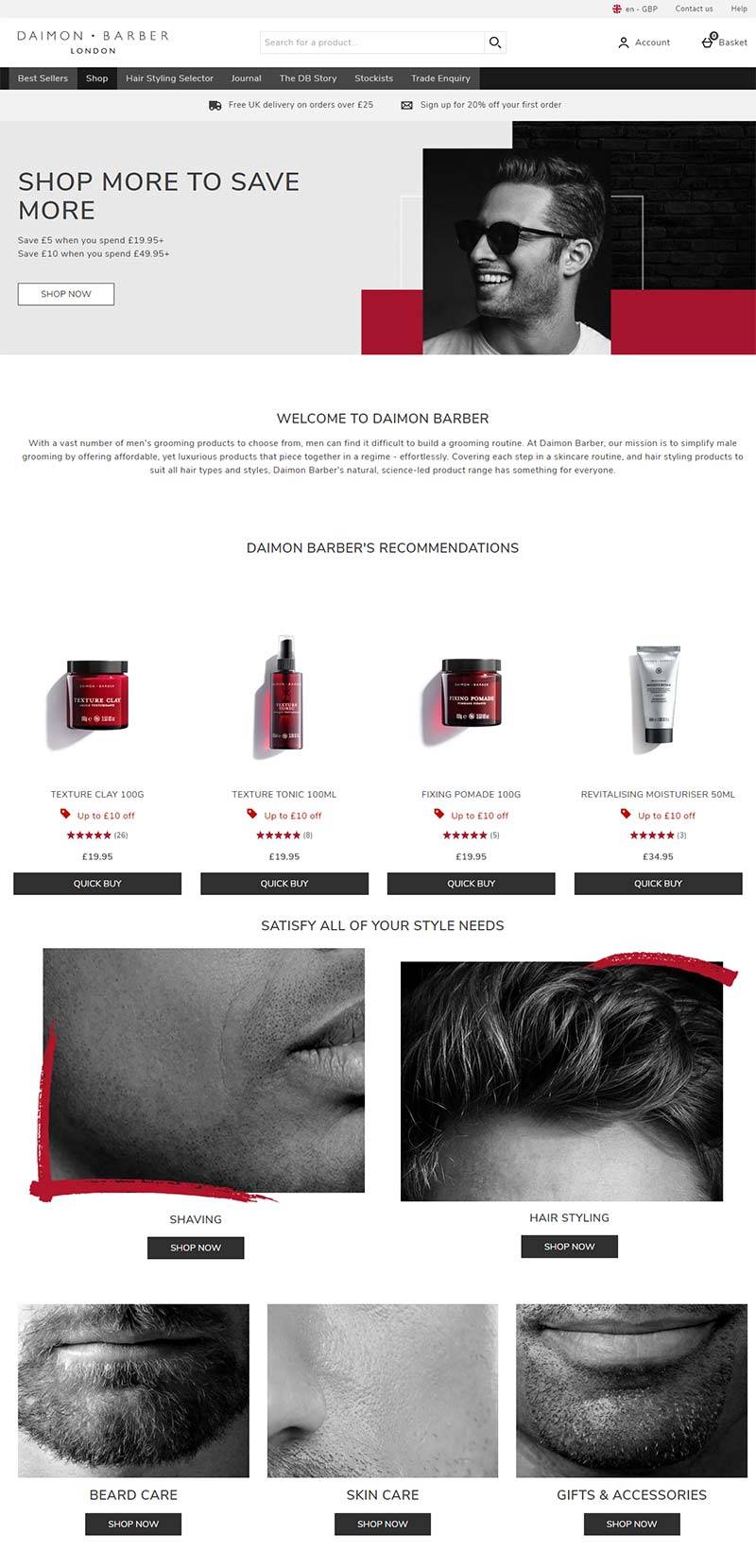 Daimon Barber 英国天然护肤品牌购物网站